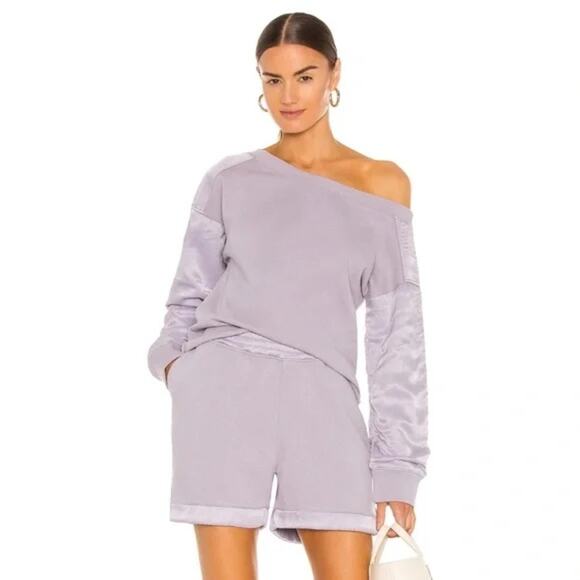 RtA Tops - RtA Alessia Off-Shoulder‎ Pullover Sweatshirt Dusk Mauve Size XXS Revolve Casual